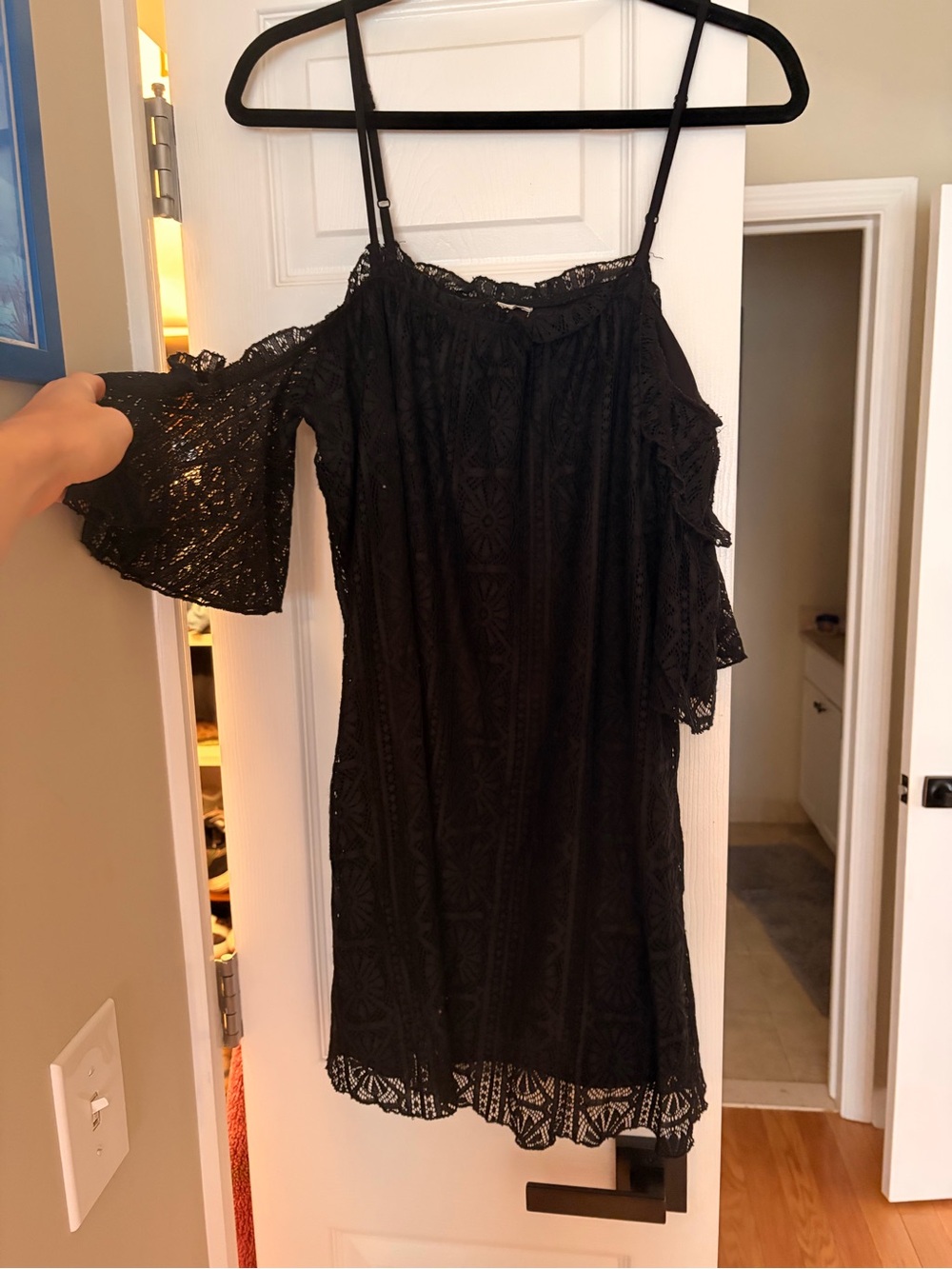 Black Lace Off-Shoulder Women's Dress